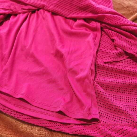 Jennifer Lopez Sleeveless Fit & Flare Textured Fuchsia Dress Size 12 Lined   B5 - Picture 4 of 13